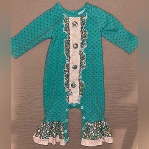 Ricrac & Ruffles long sleeve romper